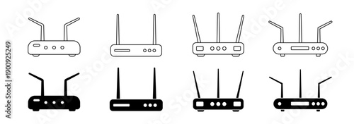 Wifi router. Router related signal icon .  Vector illustration. wifi signal digital connection device symbols