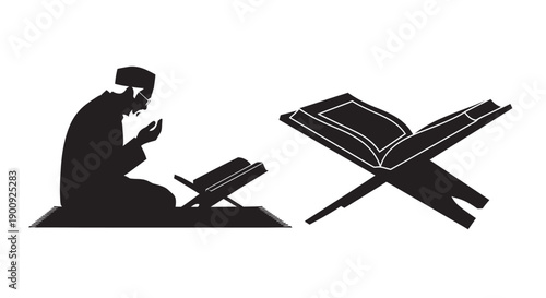 Elderly Muslim Worship at Ramadan's End