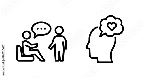 Therapy session concept icons