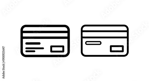 Front and back view of a credit card icon