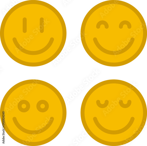 Smile icon. Smiley face flat icon. Yellow smile symbol vector