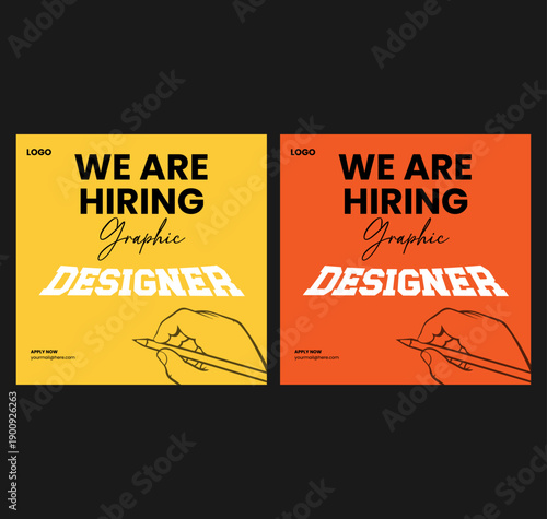 We are hiring job vacancy social media post banner design template.