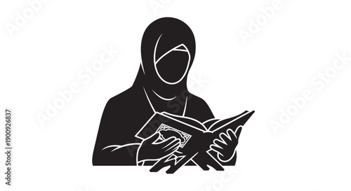 Ramadan Icon Silhouette of Muslim in Prostration