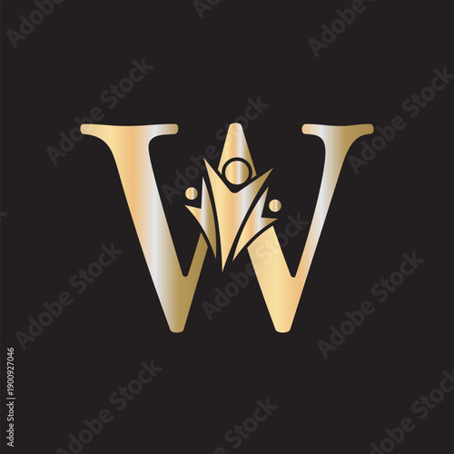Initial Graduation Logo Combine With Letter W Vector Template
