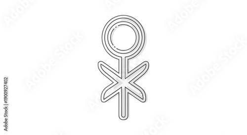 Female symbol with asterisk sign icon in modern line art style.