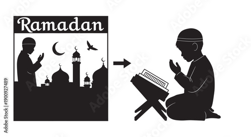 Person Standing in Prayer Silhouette