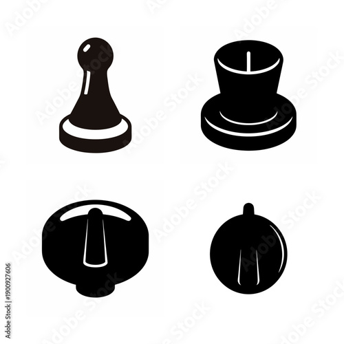 Black and white chess pieces: pawns and kings in classic design