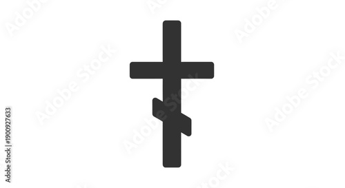 Broken Christian Cross Symbol on White Background.