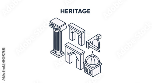 Ancient Greek Column with Scroll and Quill Pen.