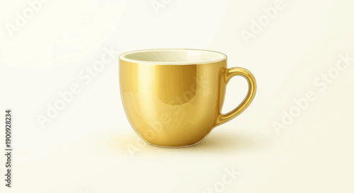 A simple, elegant golden cup with a smooth, reflective surface