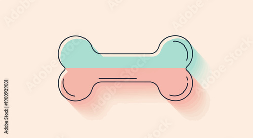 A simple graphic representation of a two-toned bone shape with a subtle shadow effect