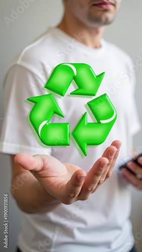 Eco friendly symbol, recycling, sustainability, green energy, environmental awareness, responsible living