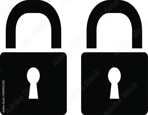 Two black closed padlocks in a simple graphic illustration