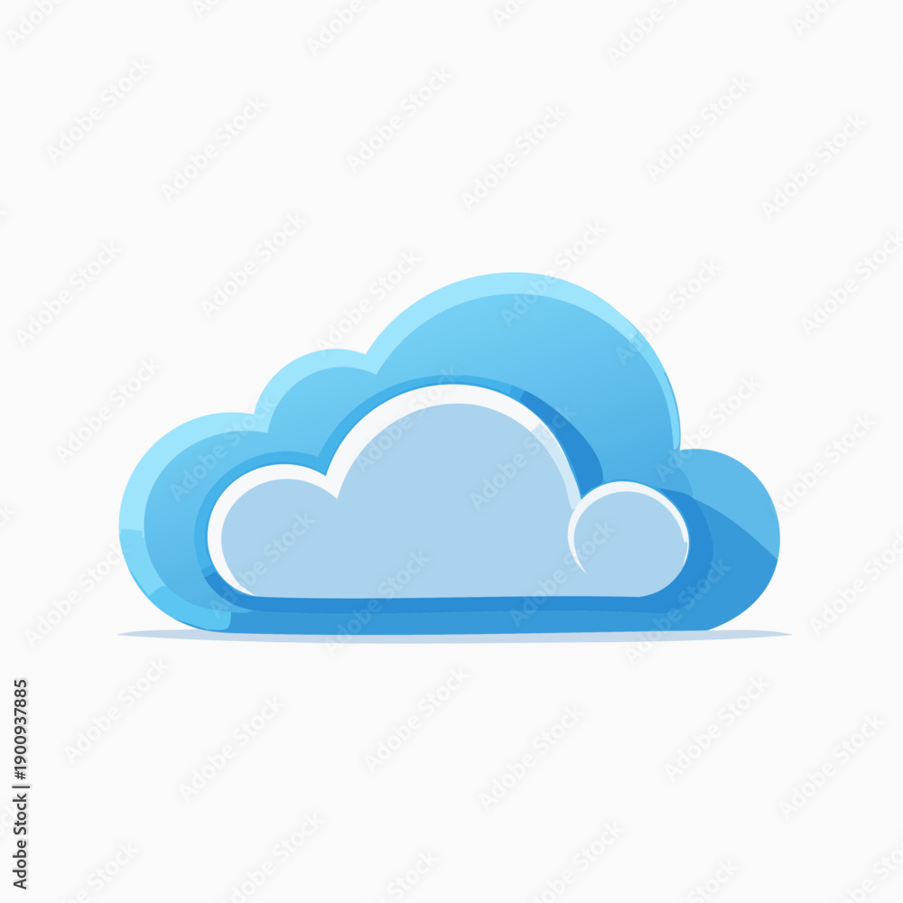 Fototapeta premium Abstract Cloud Vector Illustration: Minimalist Design with Soft Rounded Contours and Gentle Sky-Blue Gradients