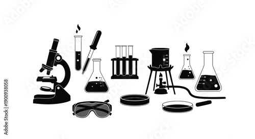Set of Laboratory Equipment Icons
