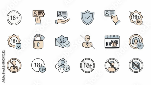Collection of various security icons.