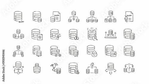 Database server and user icons.