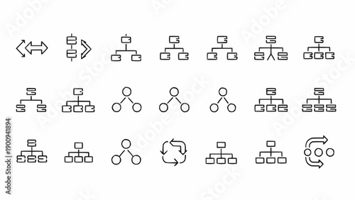 Business process management system icons.