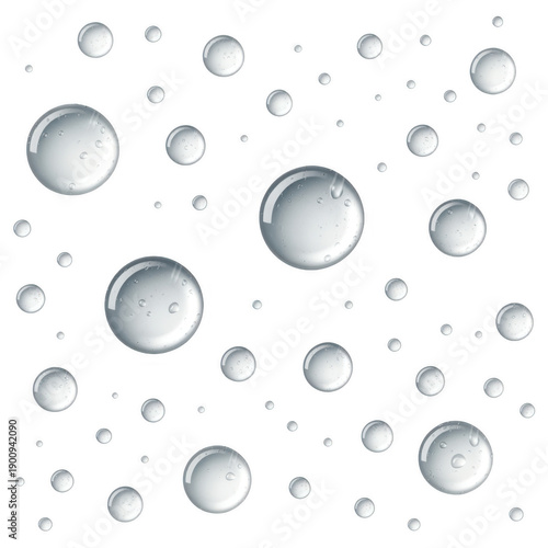 White bubbles clear transparent isolated on a transparent background