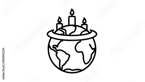 Globe Cake with Three Candles.