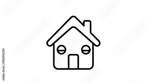 Simple line drawing of a house.
