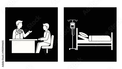 Doctor and patient in hospital.