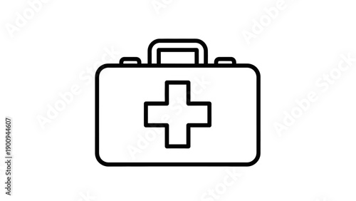 First aid kit box icon.