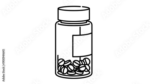 Pill bottle with medicine capsules inside.