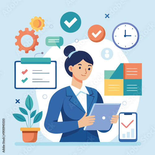  Task Management and Productivity  Concept Illustration