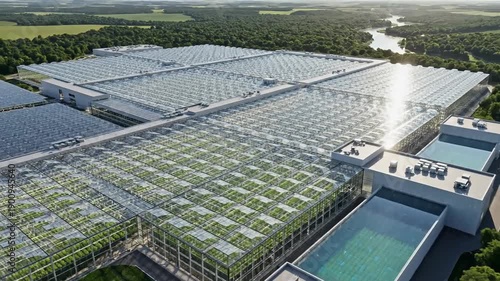 Wallpaper Mural Aerial view of a large greenhouse complex for agricultural production. Torontodigital.ca