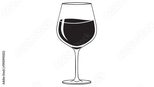 Elegant glass of red wine in a stemware glass, ready for a refined evening.