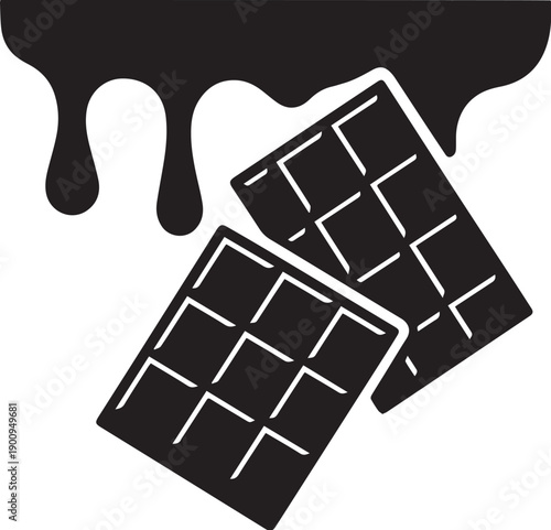 Minimal Black Vector Illustration for World Chocolate Day Concept