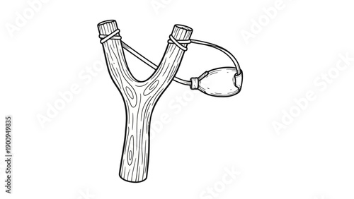 A slingshot with elastic band.