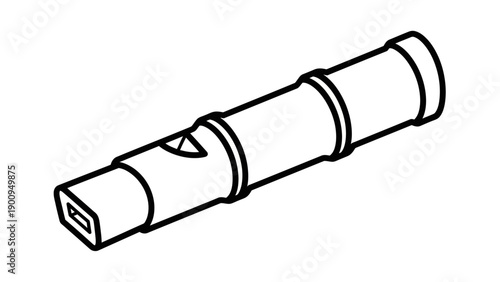 Detailed drawing of a metal pipe.
