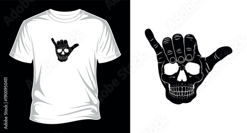 Skull T-shirt design vector art print templet