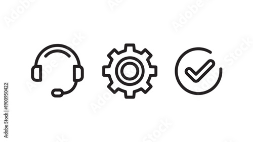 Vector Illustration Of Customer Support Icons For Business And Technology Concept