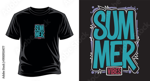 Summer T-shirt design vector art print templet