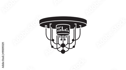 Vector Illustration Of Black Ceiling Light Fixture For Home Decor And Lighting Design