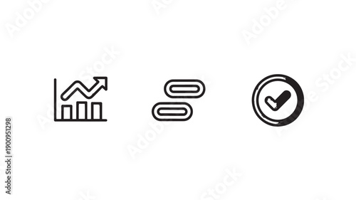Vector Illustration Of Business Icons For Finance And Success Concept