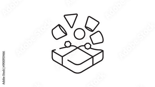 Vector Illustration Of Open Gift Box With Shapes Emerging For Surprise And Celebration Concept