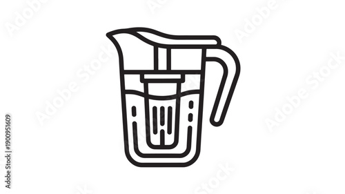 Vector Illustration Of Water Filter Pitcher For Healthy Drinking Water Concept