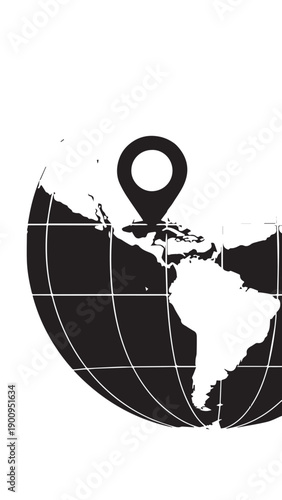 Global Globe with Location Pin Highlighting Travel and Exploration.