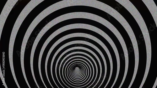 Hypnotic illusional Spiral  Animation with Infinite Circular Loop in black color with grey background color for Trippy loop Motion Graphics, perfect for online games, branding, advertisements etc