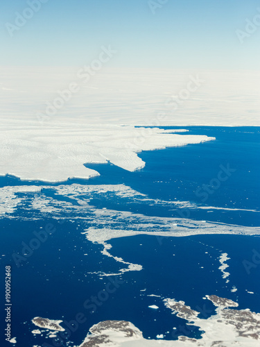 Wallpaper Mural Aerial view of icy Antarctic Ocean and Antarctica Coastline. Torontodigital.ca