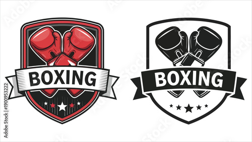 boxing logo or badge, shield or branding.eps