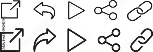 User Interface Action Icons Set Vector Illustration