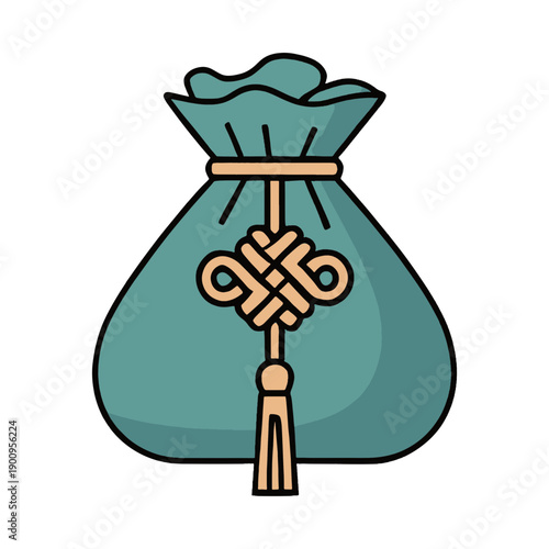 Korean traditional lucky bag Bokjumeoni or pouch for money and gifts illustration vector design