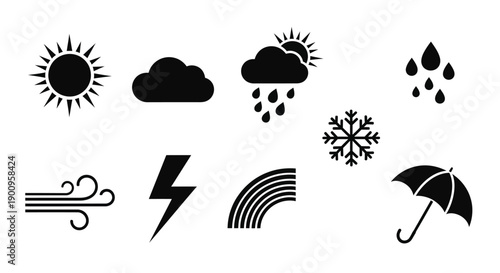 Set of Weather Symbols Icons