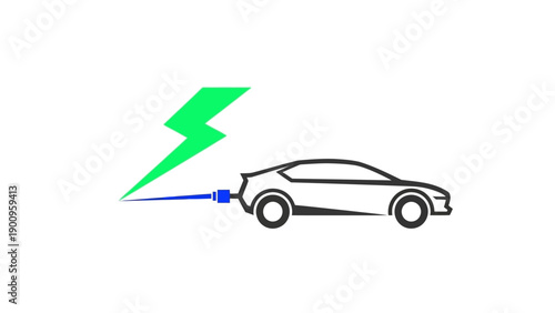 Electric car being charged quickly.
