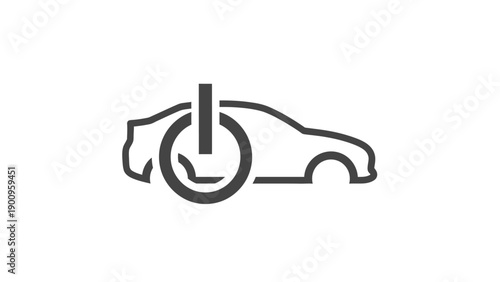 Electric Car Charging Station Icon Illustration.